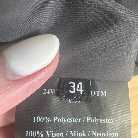 YVES SALOMON Black Coat with Detachable Mink Collar in Technical Fabric - Picture 12 of 16